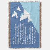 Drie Witte Duiven Christelijk Healing Prayer Shawl Deken (Voorkant Verticaal)