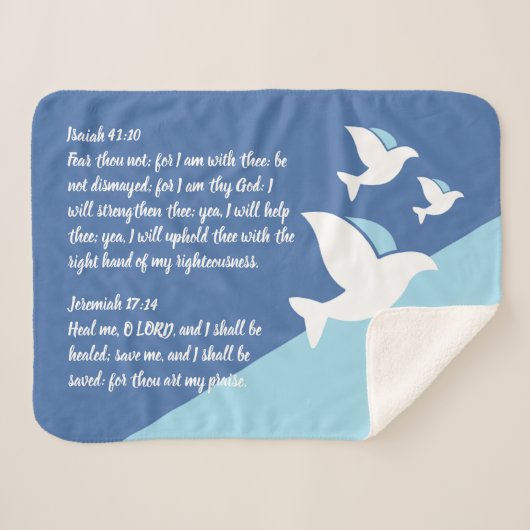 Drie Witte Duiven Christelijk Healing Prayer Shawl Sherpa Deken (Voorkant (horizontaal))