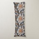 Drie witte fantasie bloemen lichaam kussen (Voorkant Verticaal)