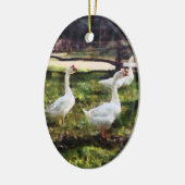 Drie Witte Ganzen Keramisch Ornament (Links)