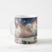 Drie witte hanen. koffiemok (Voorkant links)