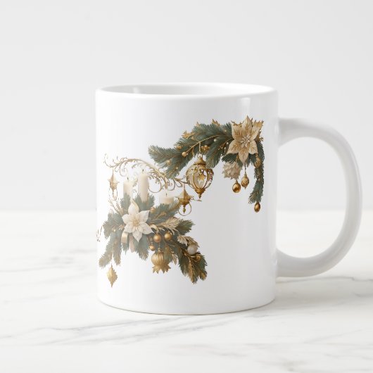 Drie witte kaarsen Kerstmis Grote Koffiekop (Rechts)