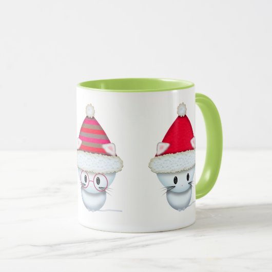 Drie witte Kittens kerst Mok (Voorkant rechts)