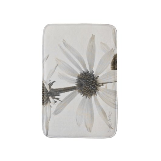 Drie witte kloonbloemen badmat (Voorkant Verticaal)
