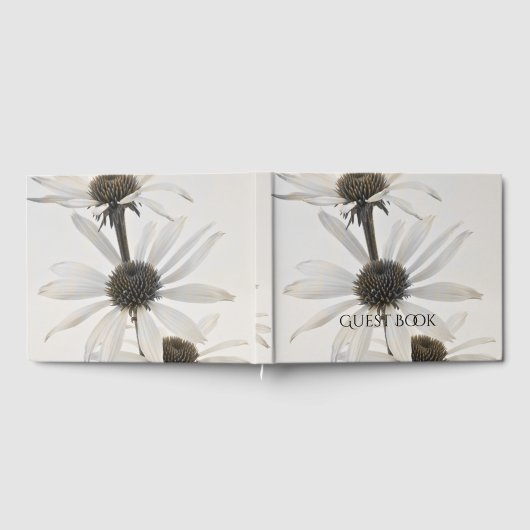 Drie witte kloonbloemen gastenboek (Volledig)
