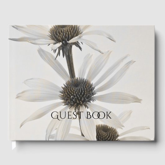 Drie witte kloonbloemen gastenboek (Voorkant)