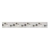 Drie witte kloonbloemen grosgrain lint (Voorkant)