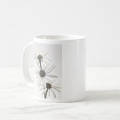 Drie witte kloonbloemen koffiemok (Voorkant links)