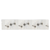Drie witte kloonbloemen korte tafelloper (Horizontaal)