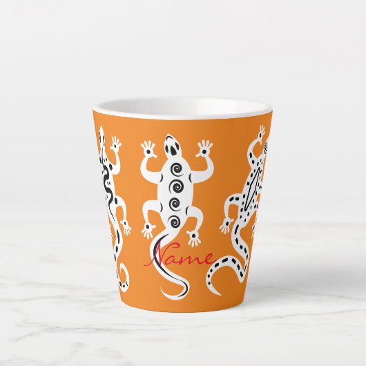Drie witte luidsprekers Thunder_Cove Southwest Sty Latte Mok (Voorkant)