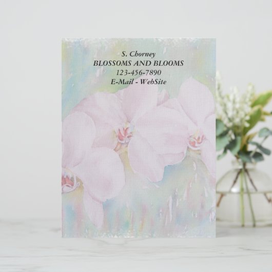 DRIE WITTE ORCHIDEN  LETTERHEAD BRIEFHOOFD (Staand voorkant)