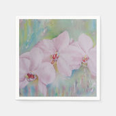 DRIE WITTE ORCHIDEN PAPIERNAPKINS SERVETTEN (Voorkant)