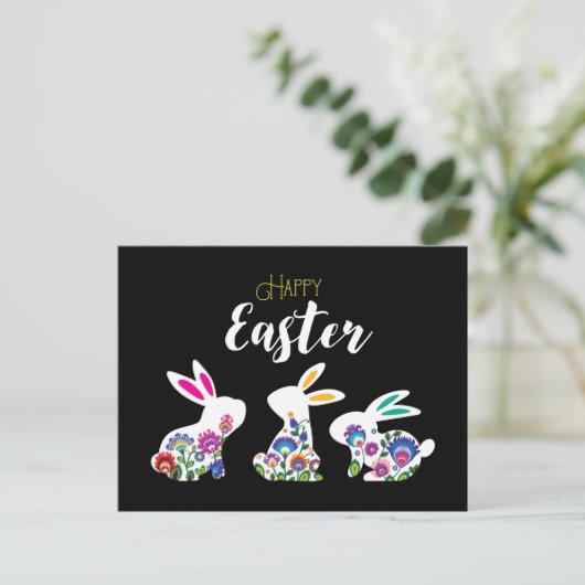 Drie witte paasbundels briefkaart (Staand voorkant)