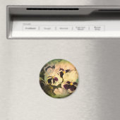 Drie witte Pansies (geweven) Magneet (Insitu (Vaatwasser))