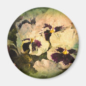 Drie witte Pansies (geweven) Magneet (Voorkant)