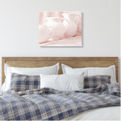 Drie witte pareldoek canvas afdruk (Insitu (Slaapkamer))