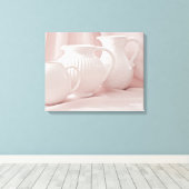 Drie witte pareldoek canvas afdruk (Insitu (Houten vloer))