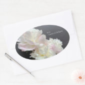 Drie witte pony's op donkergrijs ovale sticker (Envelop)