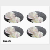 Drie witte pony's op donkergrijs ovale sticker (Vel)