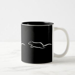 Drie witte ritten tweekleurige koffiemok