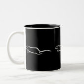 Drie witte ritten tweekleurige koffiemok (Links)