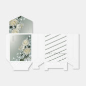 Drie witte rozen/gouden trim bedankdoosjes (Uitgevouwen)