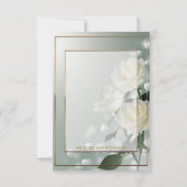 Drie witte rozen/gouden trim bedankkaart (Achterkant)