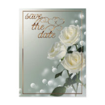 Drie witte rozen/gouden trim