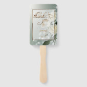 Drie witte rozen/gouden trim handwaaier (Achterkant)