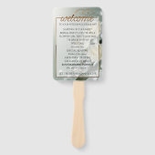 Drie witte rozen/gouden trim handwaaier (Voorkant)