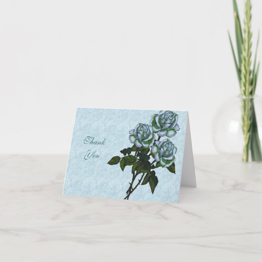 Drie Witte Rozen: Kleurpotlood Kunst: Bloem Bedankkaart (Voorkant)