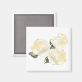 Drie witte rozen magneet (Voorkant / Achterkant)