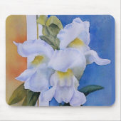 DRIE WITTE SNAPDRAGONS MOUSEPAD MUISMAT (Voorkant)