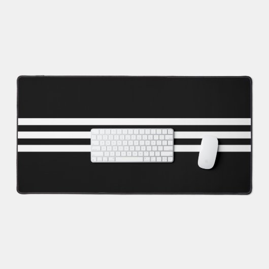 Drie witte strepen op zwart bureaumat (Keyboard & Muis)