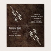 Drie witte vliegende heksen bezems gevlekte bruine visitekaartje (Buitenkant ongevouwen)