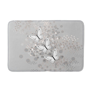Drie witte vlinders badmat
