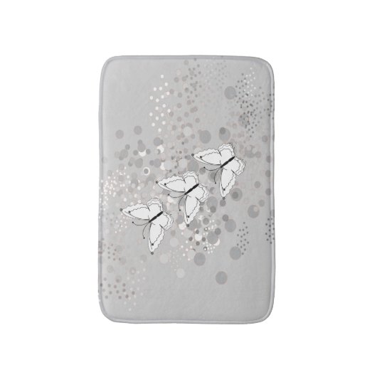 Drie witte vlinders badmat (Voorkant Verticaal)