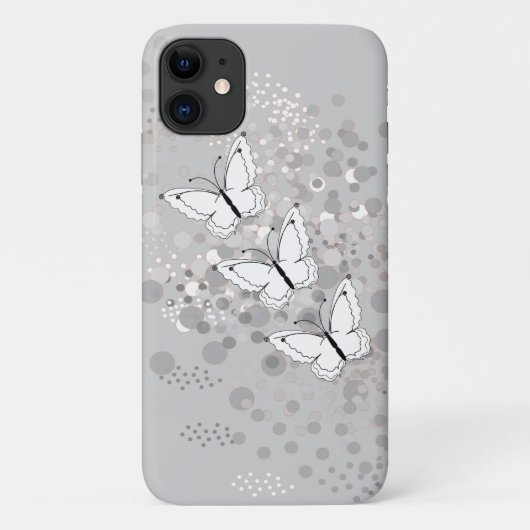 Drie Witte Vlinders Case-Mate iPhone Case (Achterkant)