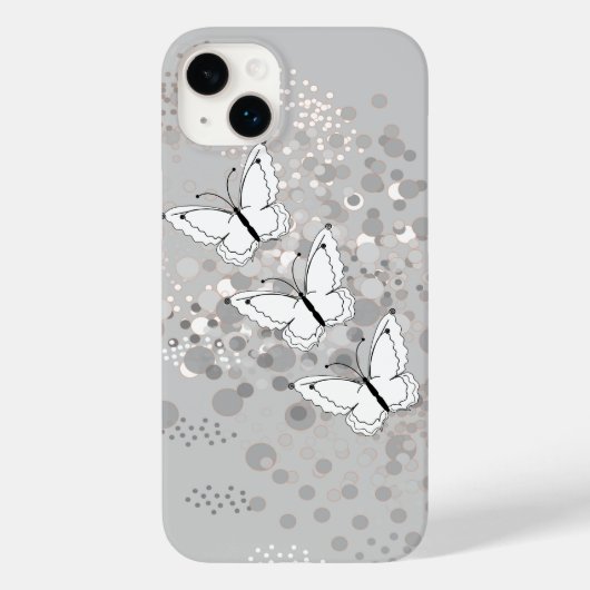 Drie witte vlinders Case-Mate iPhone case (Achterkant)