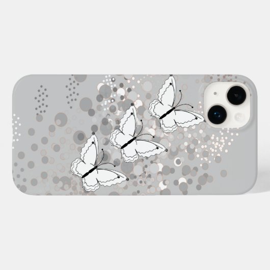 Drie witte vlinders Case-Mate iPhone case (Achterkant (horizontaal))