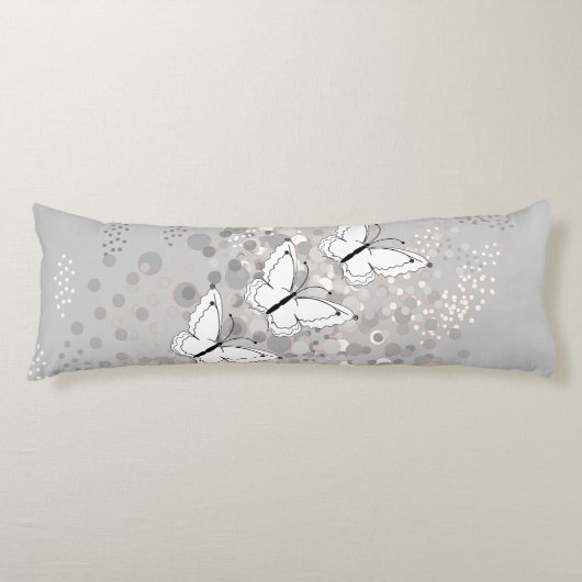 Drie witte vlinders lichaamskussen (Voorkant)