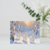 Drie witte winterkonijnen briefkaart (Staand voorkant)