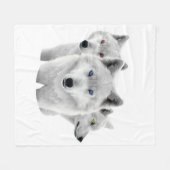 Drie Witte Wolven Fleece Deken (Voorkant (Horizontaal))