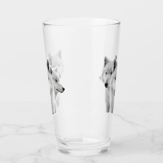 Drie witte wolven glas (Links)