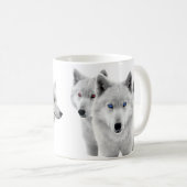 Drie witte wolven koffiemok (Voorkant rechts)