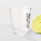Drie witte wolven shot glas (Links)