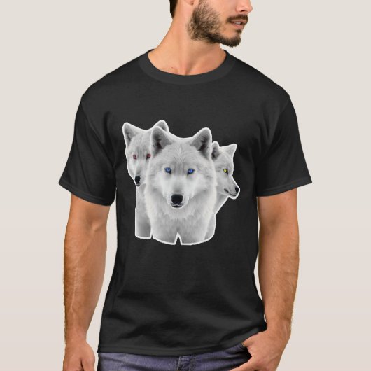 Drie witte wolven t-shirt (Voorkant)
