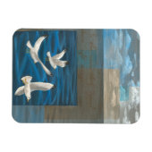 Drie witte zeegarren die over het water vliegen magneet (Horizontaal)