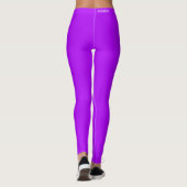 Drie Witte Zijstrepen Paarse Leggings (Achterkant)