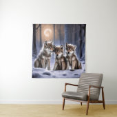 Drie Wolf Cubs Wandkleed (In situ)